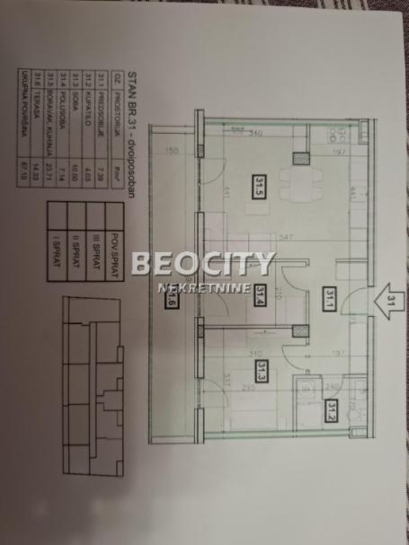 Novi Beograd, Bežanijska kosa, Vojvođanska, 2.5, 67m2, 236192EUR