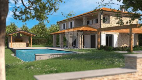 Poreč okolica, zemljište sa projektom i pogled more!