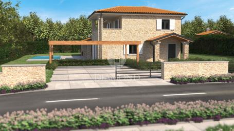 Poreč okolica, građevinsko zemljište sa projektom i pogled more!