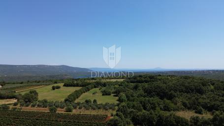 Barban, građevinsko zemljište s pogledom na more 