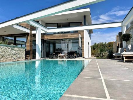 Otok Krk, nova luksuzna Villa sa bazenom pogled more 