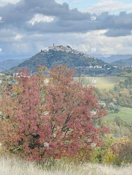 Građevinsko zemljište 1.413 m² – Rakotule, Istra | Pogled na Motovun, 40% izgradivosti, struja i vod