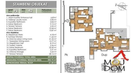 NOVI SAD - BULEVAR - PETOSOBAN STAN - 203 m2 - 690,000€