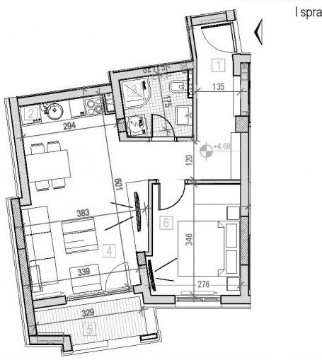 NOVI SAD - PODBARA - 44.68 m2