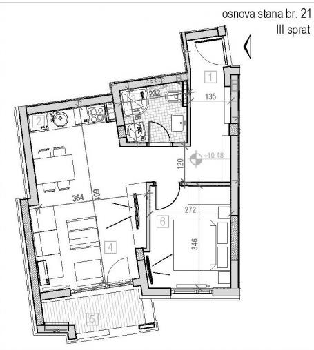 NOVI SAD - PODBARA - 44.68 m2