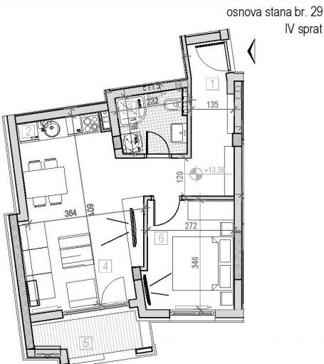 NOVI SAD - PODBARA - 44.68 m2