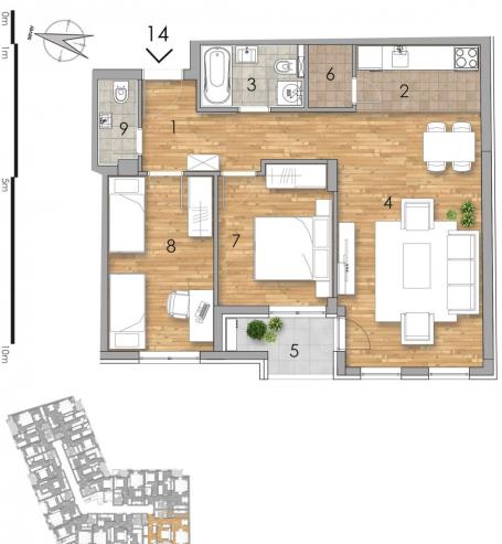 NOVI SAD - PODBARA - 66.39 m2
