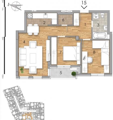 NOVI SAD - PODBARA - 62.62 m2