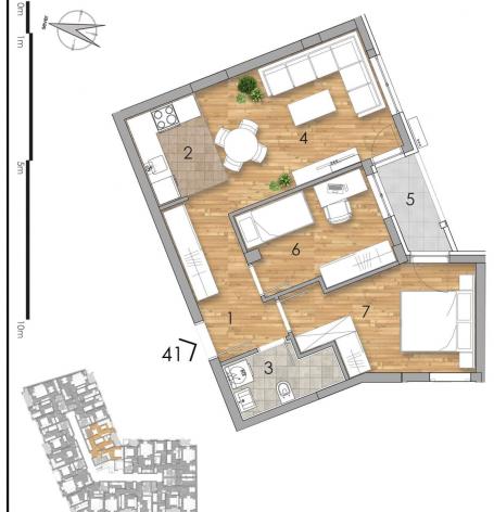NOVI SAD - PODBARA - 53.43 m2