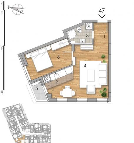 NOVI SAD - PODBARA - 41.52 m2