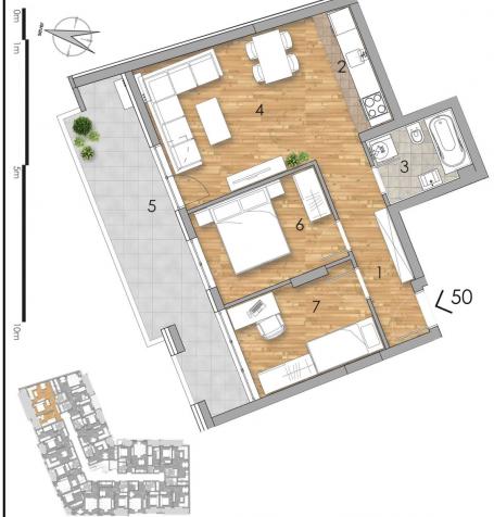 NOVI SAD - PODBARA - 65.64 m2