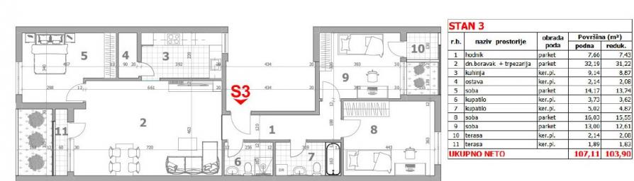 NOVI SAD - VETERNIK - 103.90 m2