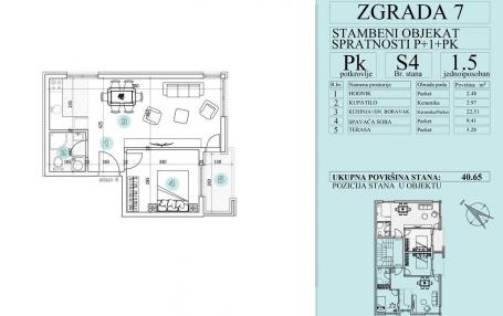 NOVI SAD - PETROVARADIN - 40.65 m2