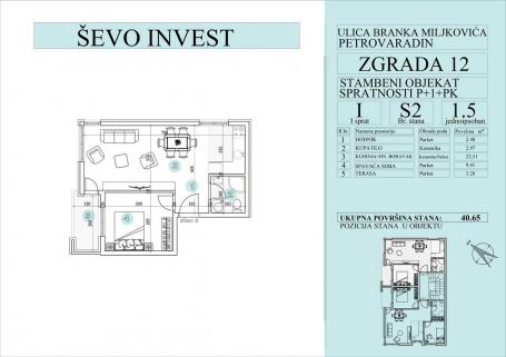 NOVI SAD - PETROVARADIN - 40.65 m2