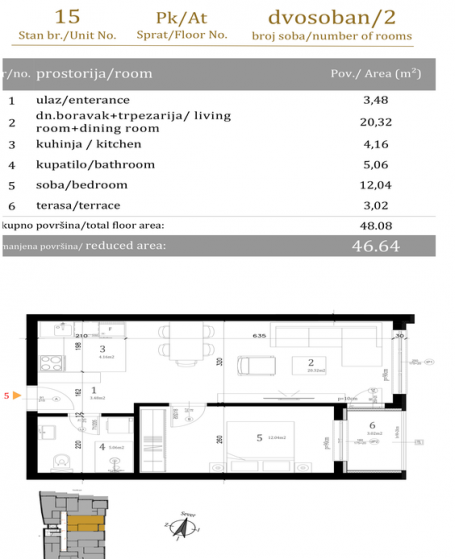 NOVI SAD - BULEVAR EVROPE - 46.64 m2