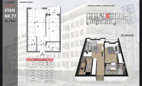 NOVI SAD - SAJAM - 45.78 m2