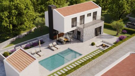 Malinska, surroundings, newly built, luxurious stone villa with swimming pool!! ID 471