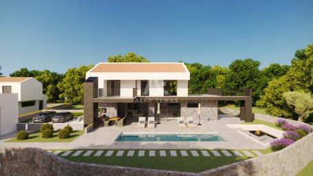 Malinska, okolica, novogradnja, mediteranska vila s grijanim bazenom!! ID 473
