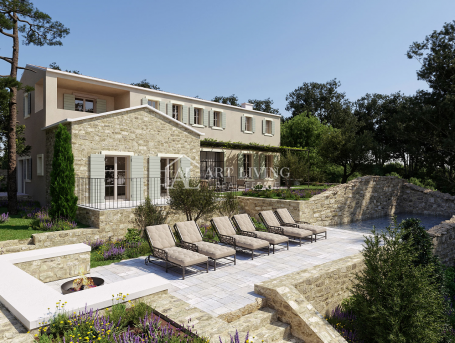 Brtonigla - Umgebung, authentische Steinvilla mit Swimmingpool in moderner Architektur