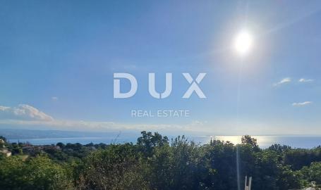 OPATIJA, OPRIĆ – dvojna kuća s dvije terase, okućnicom i panoramskim pogledom na more