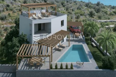 Rogoznica, vila s bazenom i pogledom na more, 168 m²