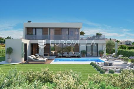 Istra, Kaštelir, dvojna kuća s bazenom i pogledom na more