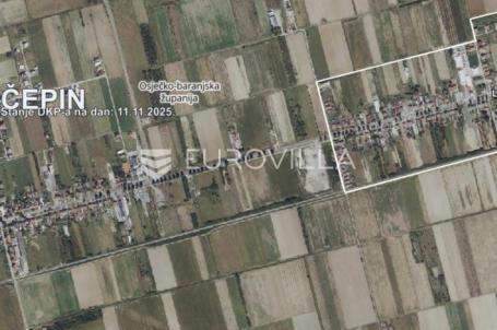 Čepin, zemljište uz glavnu cestu 2900 m², fronta 17m