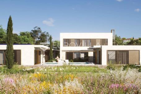 Istra, Kringa, novoizgrađena luksuzna vila u roh bau fazi s imanjem od 17.106 m2