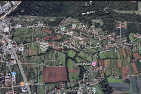 Pula, Šijana, 4111 m² zemljišta u K1 zoni, top lokacija