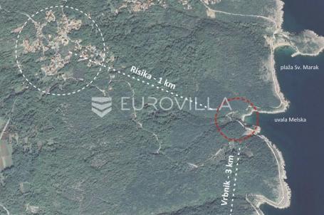 Krk, uvala Melska, građevinsko zemljište površine 75.700 m2 s idejnim projektom
