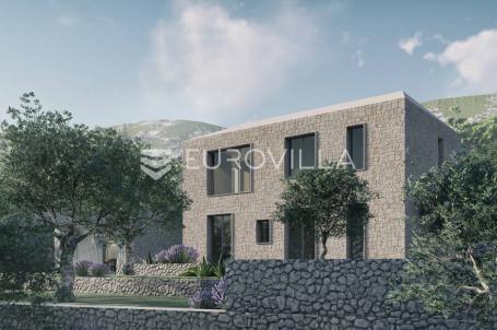 Otok Hvar, Jelsa, atraktivno građevinsko zemljište 1110,50 m² s idejnim projektom