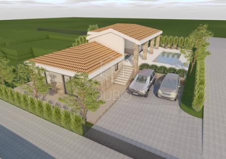 Istra – Građevinsko zemljište s projektom moderne vile i građevinskom dozvolom