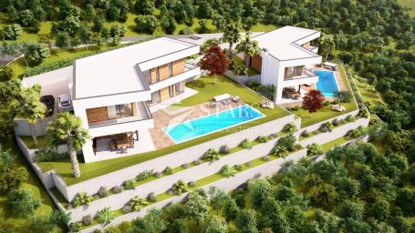 Opatija, Mošćenička Draga građevinski teren 966 m² s projektom za vilu