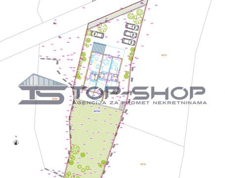 Hvar, Stari Grad, građevinsko zemljište sa projektom, 1250m2