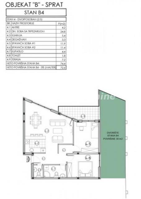 Sremska Kamenica-Trosoban stan 72 m2 na spratu sa Gratis ograđenim dvorištem 30 m2 i Pogledom--065/3