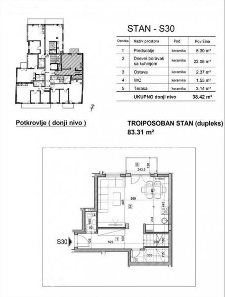 Salajka-Fantastičan Troiposoban Dupleks 83 m2 u Izgradnji sa Parking Mestom-povrat Pdv-065/385 8880