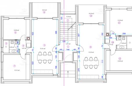 Istra, Murine, gradjevinsko zemljište 900 m2, projekt za 6 stanova, gradjevinska dozvola, 9 parking 