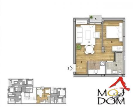 NOVI SAD - TELEP - JEDNOIPOSOBAN STAN - 39 m2 - 116,400€