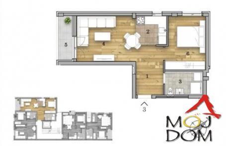 NOVI SAD - TELEP - DVOSOBAN STAN - 44 m2 - 128,250€