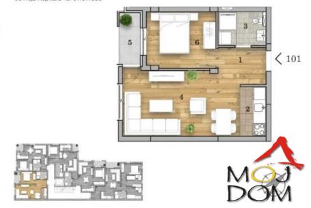 NOVI SAD - TELEP - JEDNOIPOSOBAN STAN - 42 m2 - 124,700€