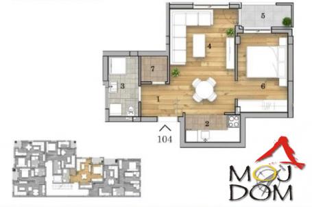 NOVI SAD - TELEP - JEDNOIPOSOBAN STAN - 43 m2 - 127,000€