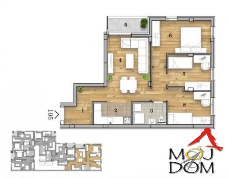 NOVI SAD - TELEP - TROIPOSOBAN STAN - 69 m2 - 198,000€