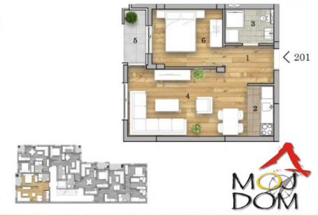 NOVI SAD - TELEP - JEDNOIPOSOBAN STAN - 42 m2 - 124,600€