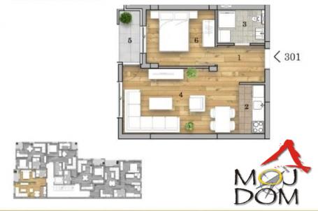 NOVI SAD - TELEP - DVOSOBAN STAN - 42 m2 - 124,700€