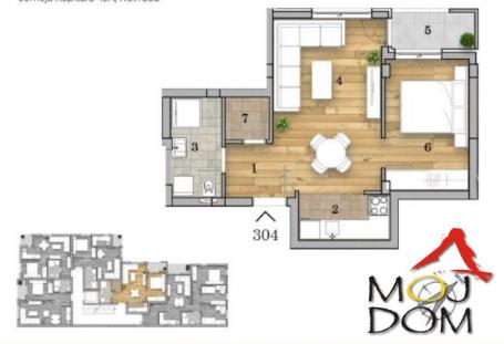 NOVI SAD - TELEP - JEDNOIPOSOBAN STAN - 43 m2 - 127,000€