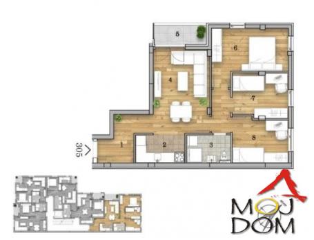 NOVI SAD - TELEP - TROIPOSOBAN STAN - 69 m2 - 197,950€