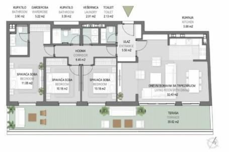 Luks 4. 0 penthaus u bloku 65, Airport Garden 134m2