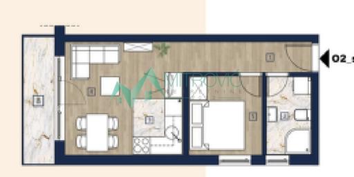 Novi Sad, Adice - Jednoiposoban stan 41m2 + terasa 3m2 
