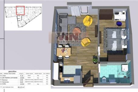 ZVEZDARA MIRIJEVO 45m2 , (2L) ,84780e