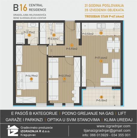 Direktna prodaja stana u izgradnji - Beneova br. 16 i 18-CENTAR KRAGUJEVCA
